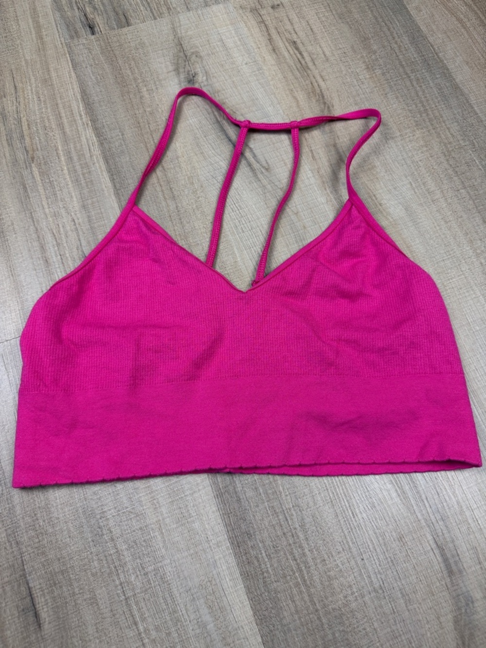 By Anthropologie Seamless Strappy Bralette - Pink. Size L/XL
